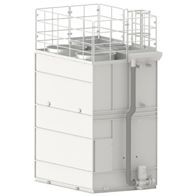 Condensatore evaporativo a flusso composito